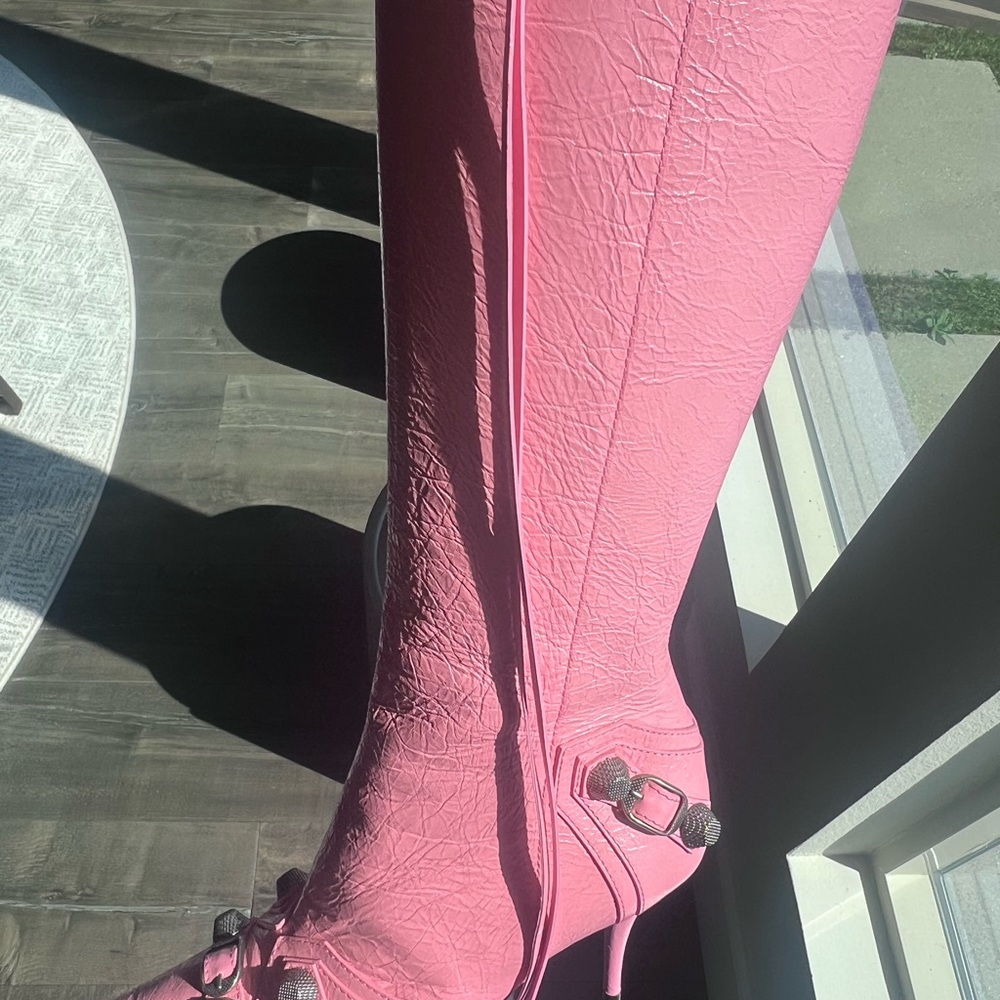 Balenciaga Cagole Pink Heeled Boots - Picture 6 of 6
